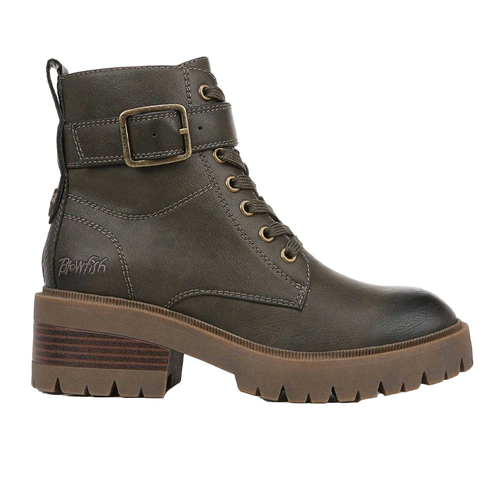 Olive - Side - Blowfish Malibu Womens-Ladies Jagger Lace Up Ankle Boots