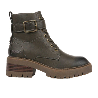 Olive - Side - Blowfish Malibu Womens-Ladies Jagger Lace Up Ankle Boots