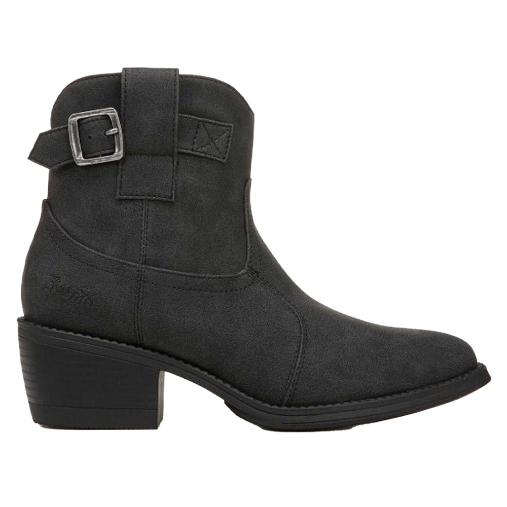 Black - Side - Blowfish Malibu Womens-Ladies Western Relaxed Fit Ankle Boots