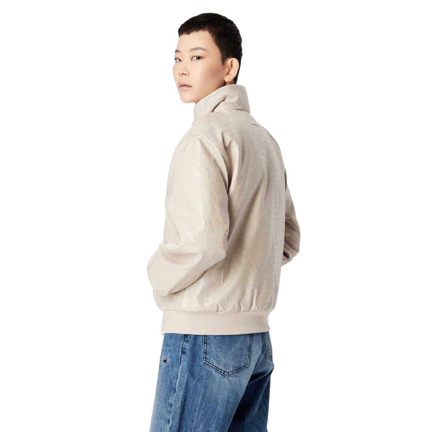Beige - Back - Armani Exchange Womens-Ladies Bomber Jacket