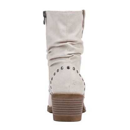 Off White - Close up - Blowfish Malibu Womens-Ladies Rebel Western Slouch Boots