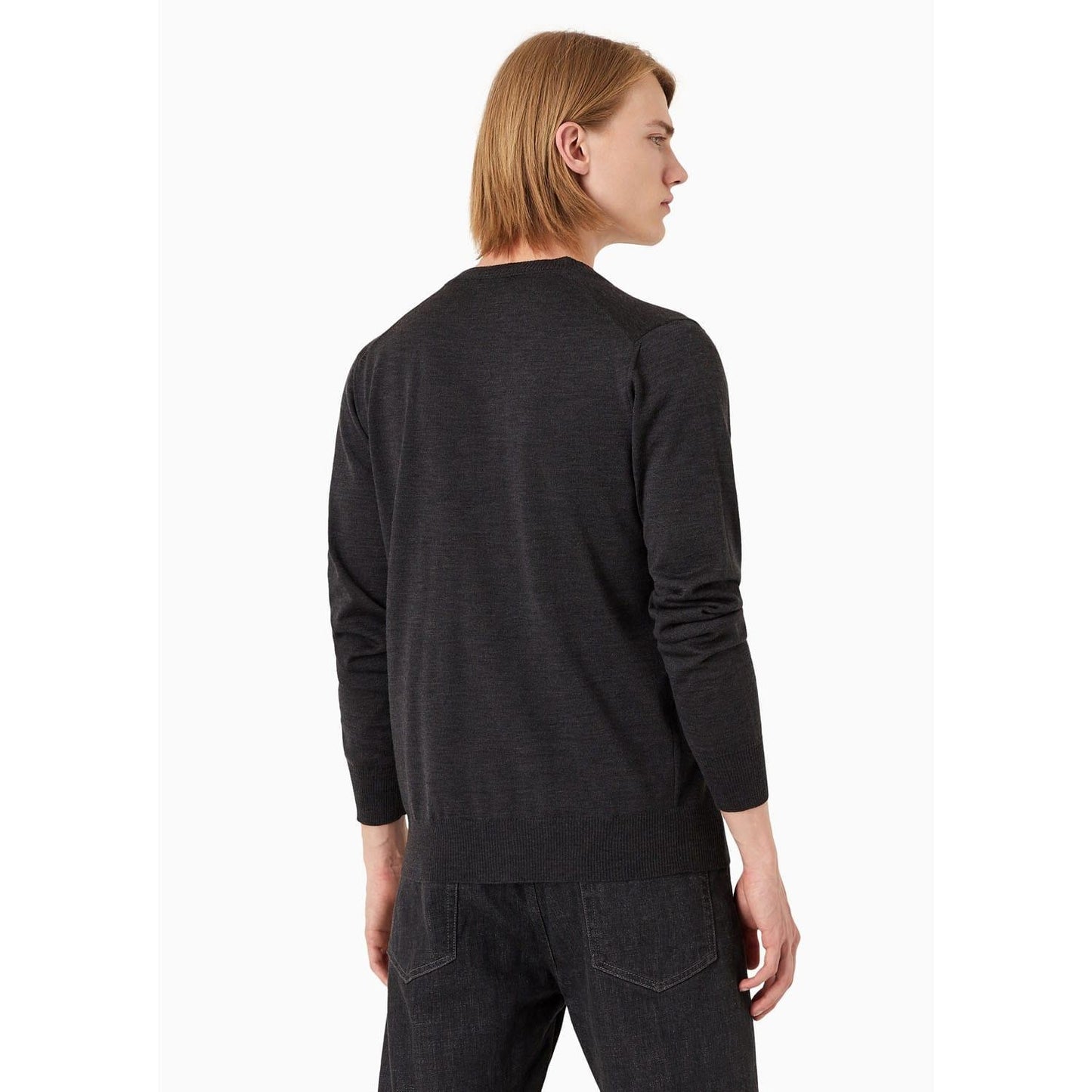 Grey - Back - Emporio Armani Mens Cardigan