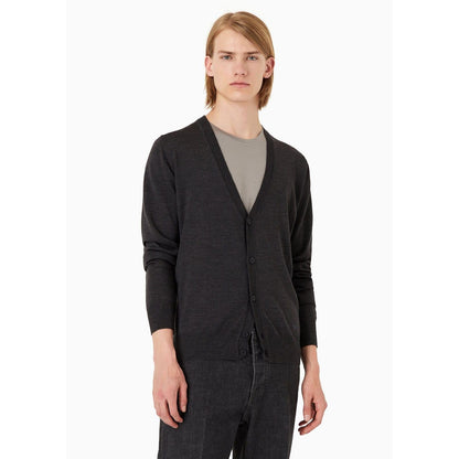 Grey - Pack Shot - Emporio Armani Mens Cardigan