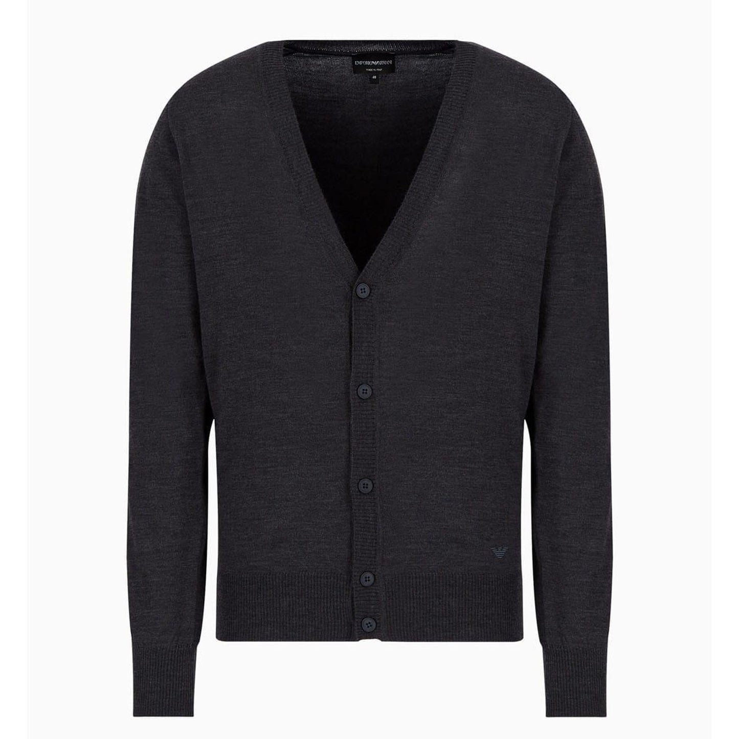 Grey - Front - Emporio Armani Mens Cardigan