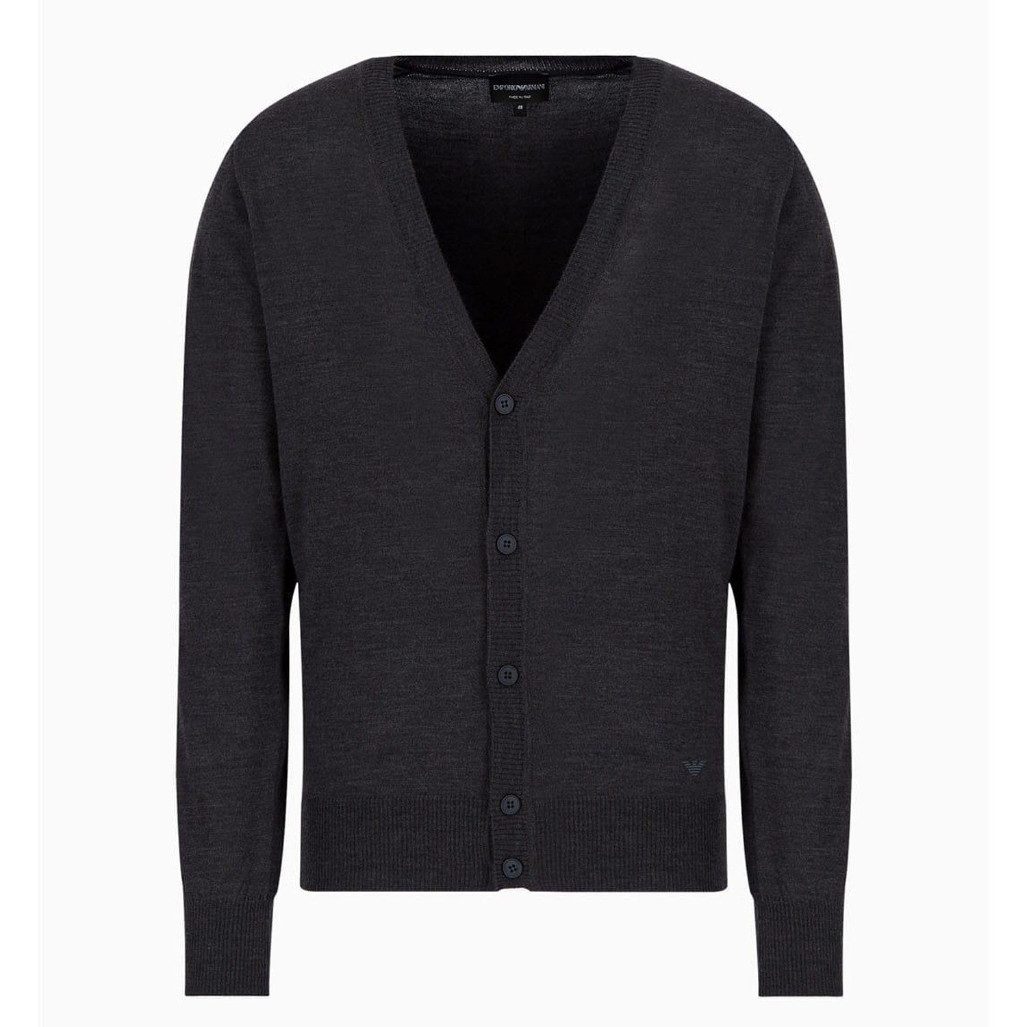 Grey - Front - Emporio Armani Mens Cardigan