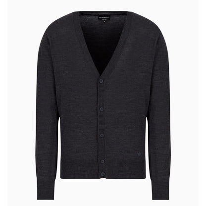 Grey - Front - Emporio Armani Mens Cardigan