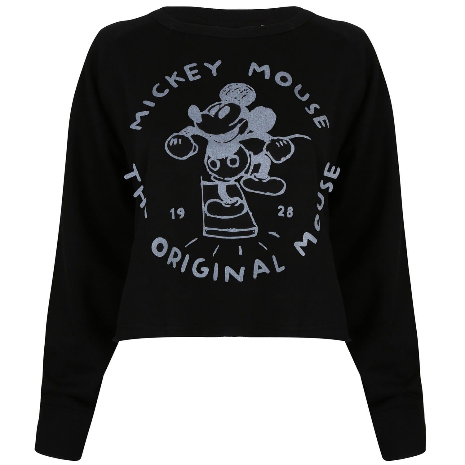 Black - Front - Disney Womens-Ladies The Original Mickey Mouse Sweatshirt