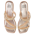 Gold - Back - Where´s That From Womens-Ladies Diamante Strappy Flat Sandals
