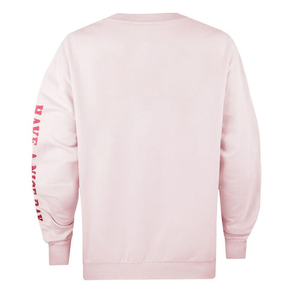 Pink - Back - Disney Womens-Ladies Caring Minnie Mouse Crew Neck Sweatshirt