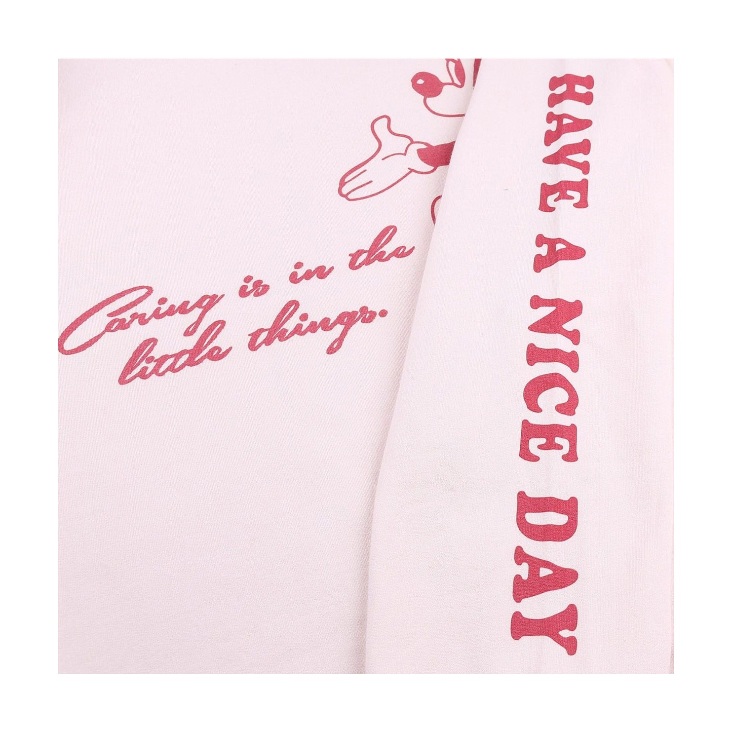 Pink - Side - Disney Womens-Ladies Caring Minnie Mouse Crew Neck Sweatshirt