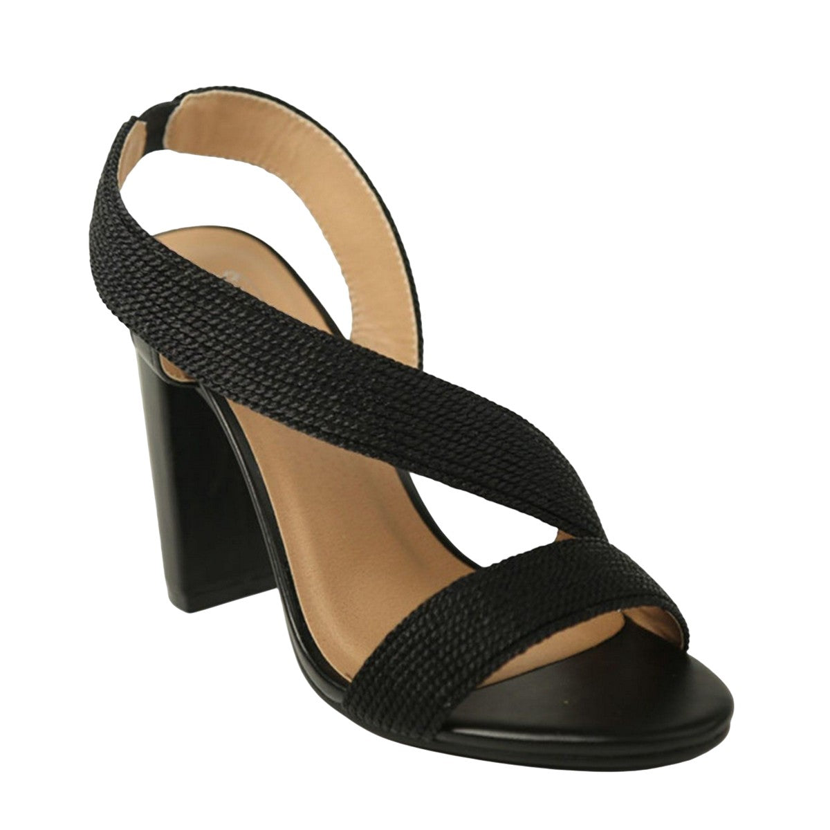 Black - Front - Where´s That From Womens-Ladies Crossover Strap Block Heel Sandals
