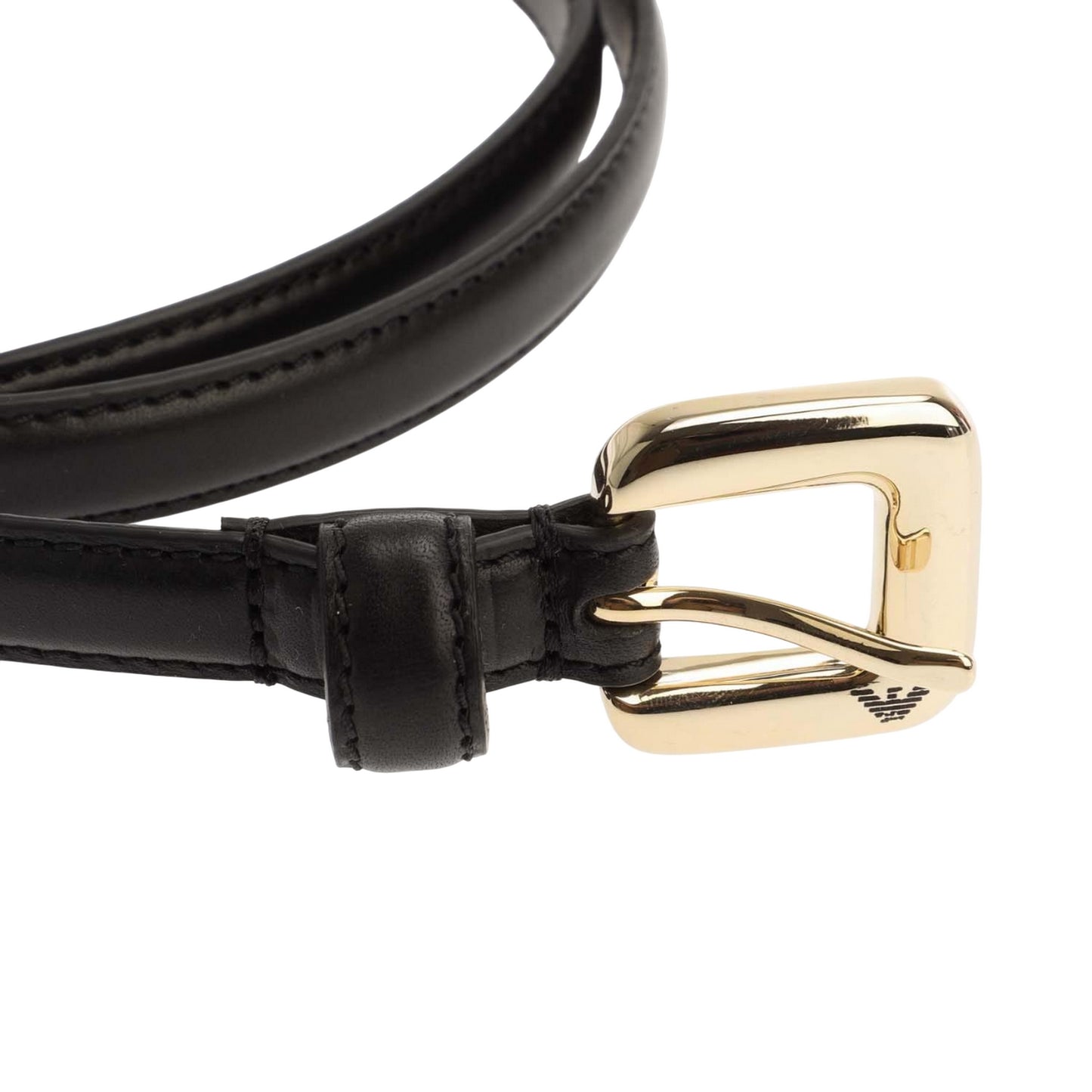 Black - Back - Emporio Armani Womens-Ladies Buckle Belt