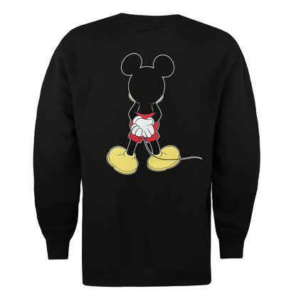 Black - Back - Disney Womens-Ladies Boss Man Mickey Mouse Crew Neck Sweatshirt