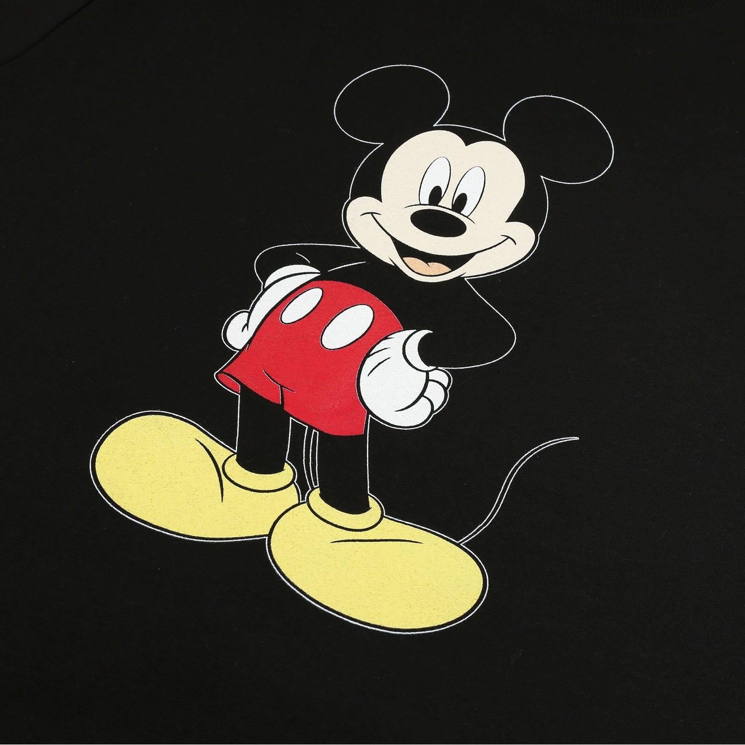 Black - Side - Disney Womens-Ladies Boss Man Mickey Mouse Crew Neck Sweatshirt