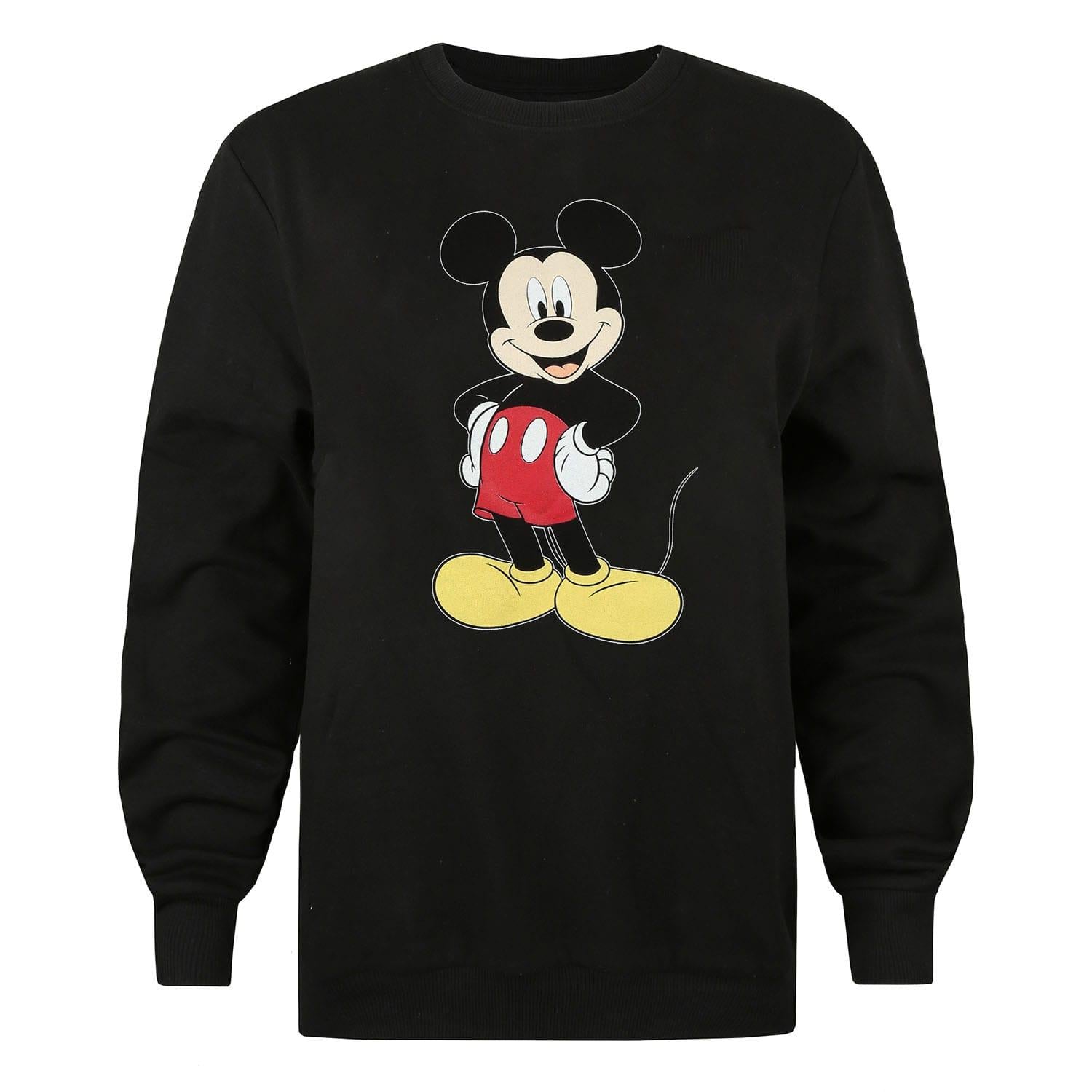Black - Front - Disney Womens-Ladies Boss Man Mickey Mouse Crew Neck Sweatshirt