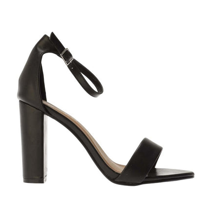 Black - Side - Where´s That From Womens-Ladies Barely There Strappy Block Heel Sandals