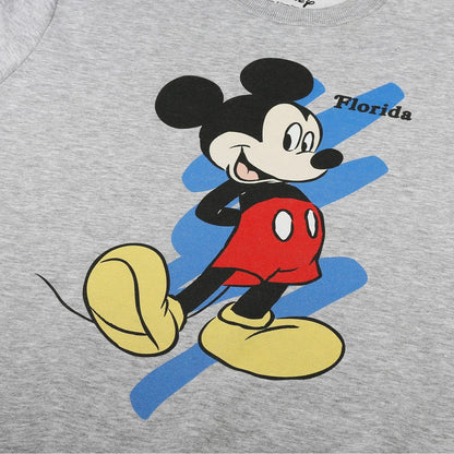 Grey - Side - Disney Womens-Ladies Mickey Mouse Crew Neck Sweatshirt