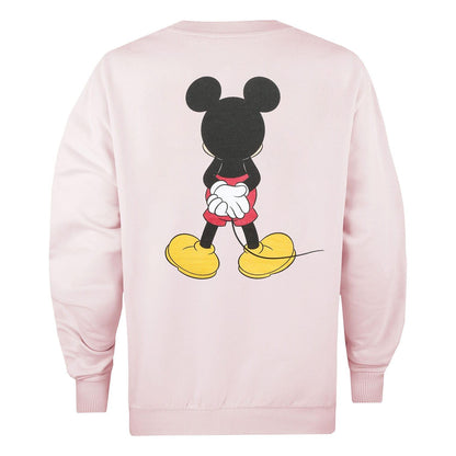 Pink - Back - Disney Womens-Ladies Boss Man Mickey Mouse Crew Neck Sweatshirt
