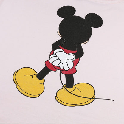 Pink - Side - Disney Womens-Ladies Boss Man Mickey Mouse Crew Neck Sweatshirt