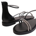 Black - Side - Where´s That From Womens-Ladies Gladiator Sparkling Flat Sandals