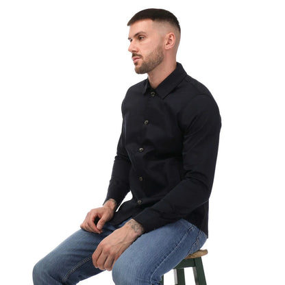 Navy - Lifestyle - Mercery Mens Sateen Stretch Overshirt