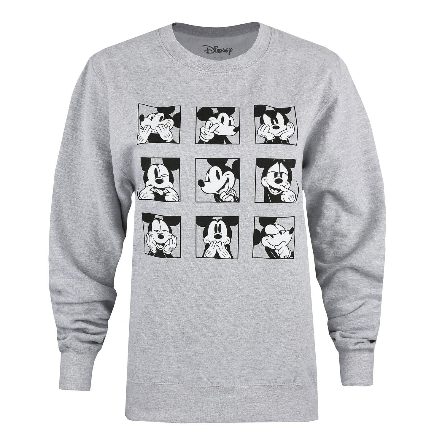 Grey-Black - Front - Disney Womens-Ladies Mickey Mouse Crew Neck Sweatshirt