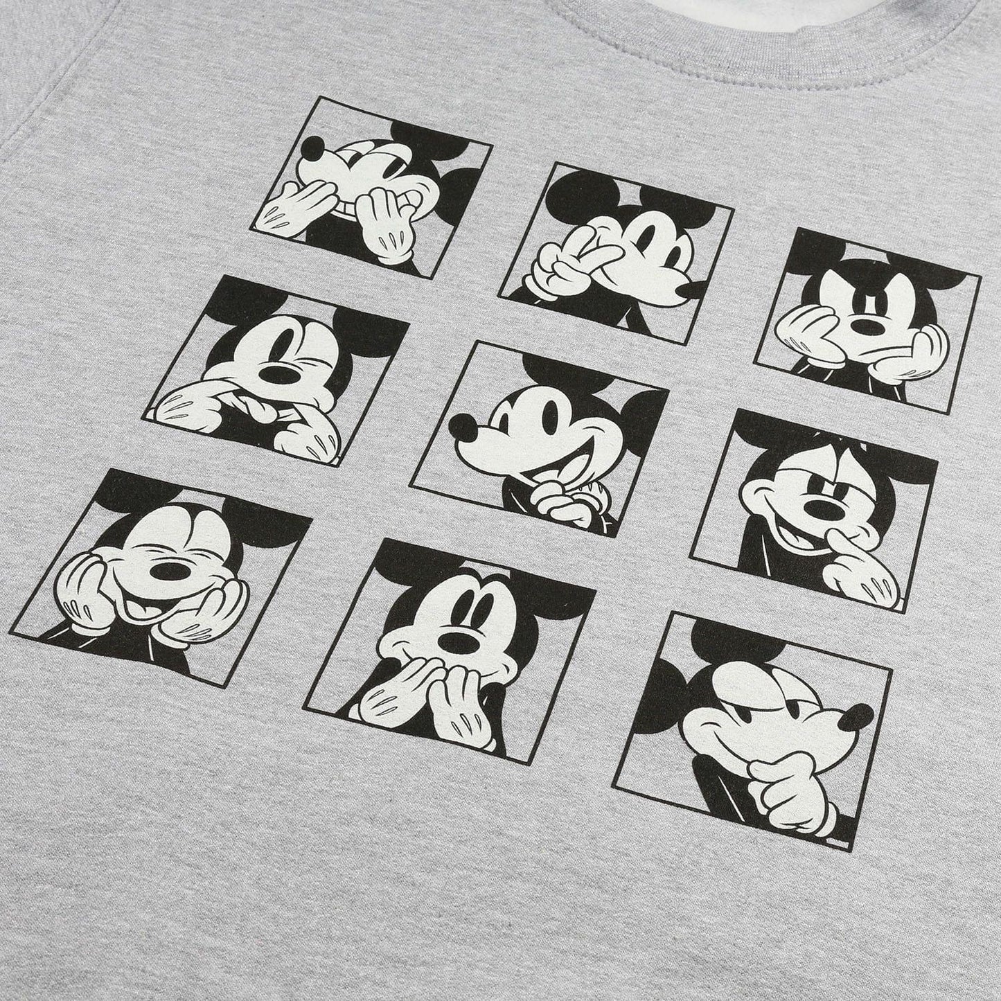 Grey-Black - Side - Disney Womens-Ladies Mickey Mouse Crew Neck Sweatshirt