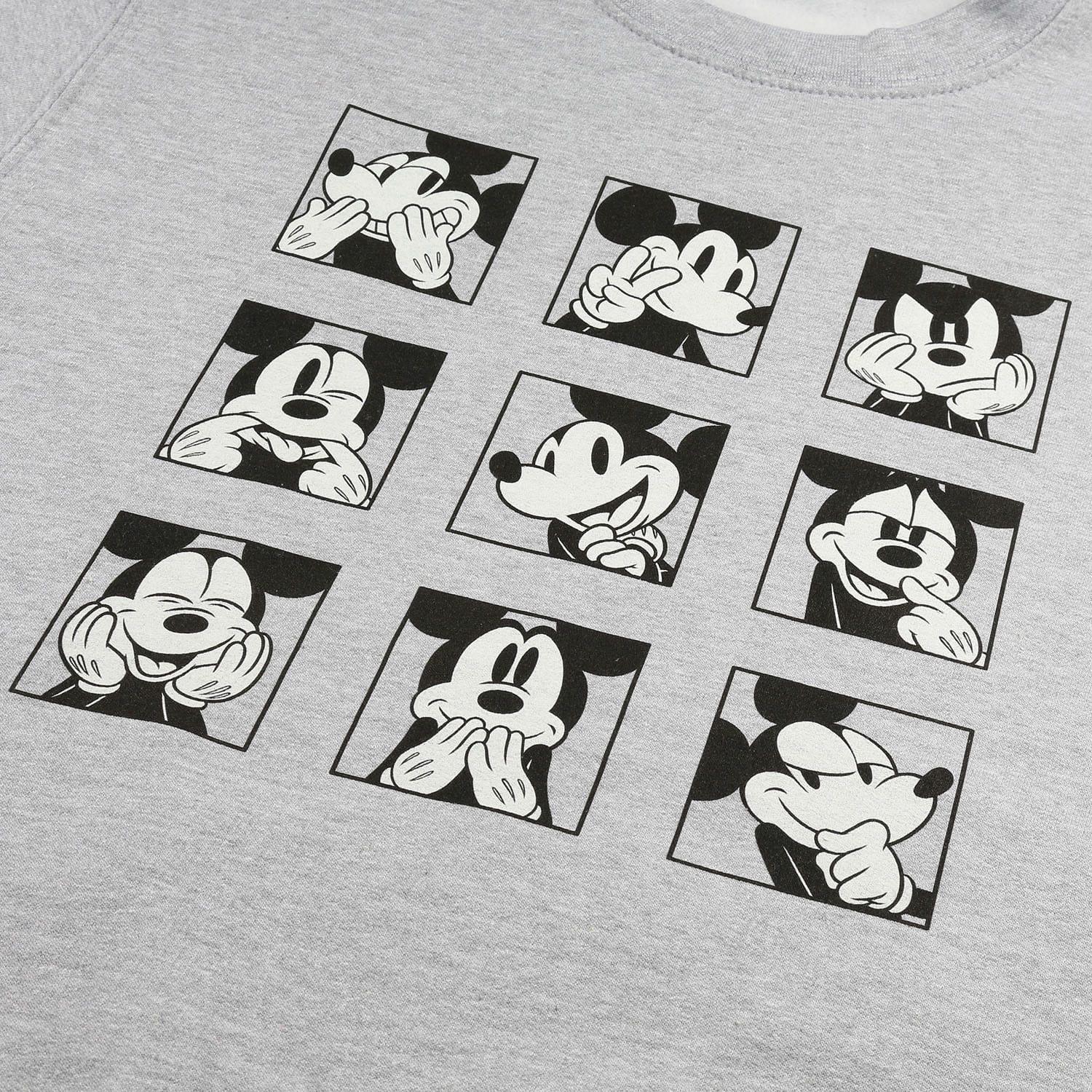Grey-Black - Side - Disney Womens-Ladies Mickey Mouse Crew Neck Sweatshirt