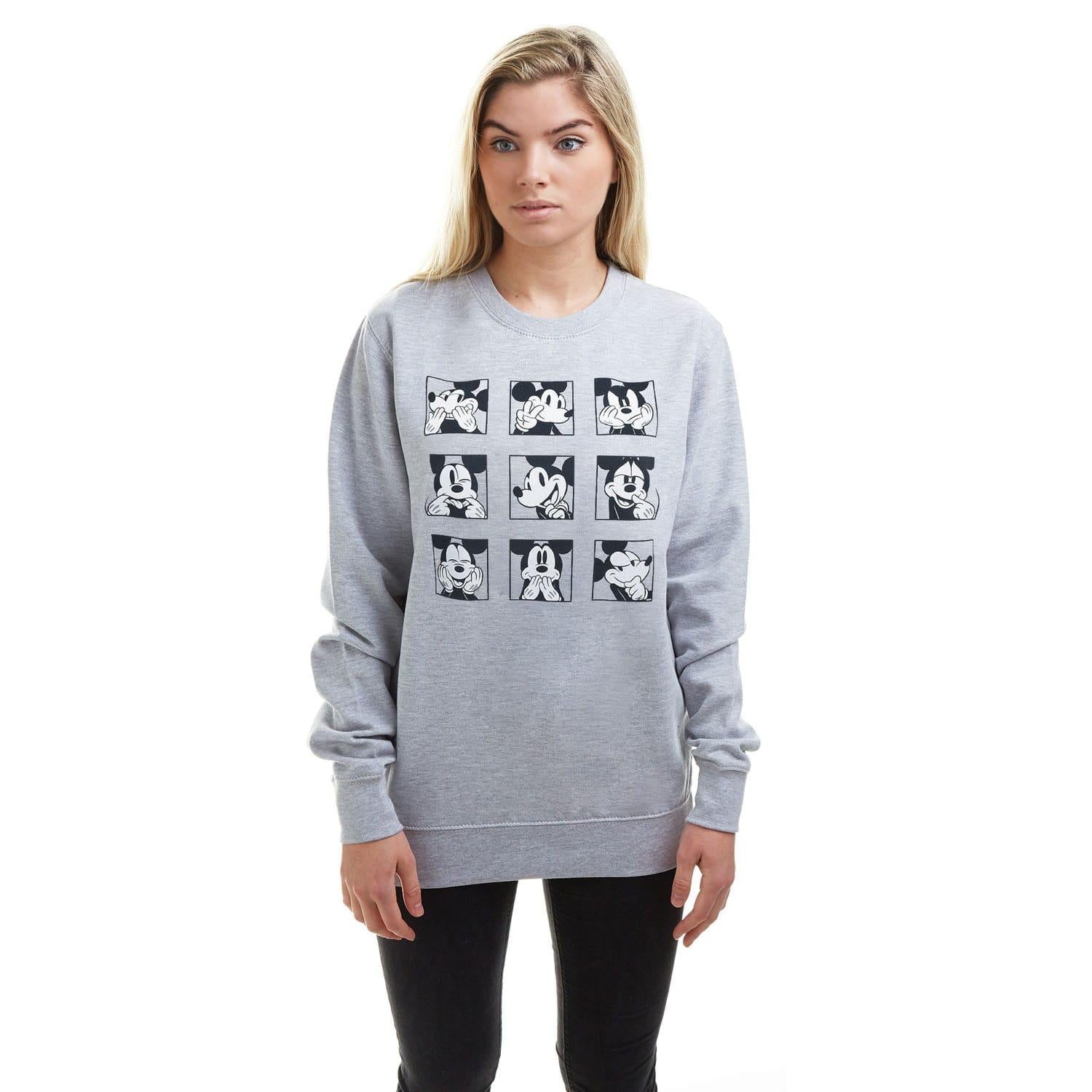Grey-Black - Lifestyle - Disney Womens-Ladies Mickey Mouse Crew Neck Sweatshirt