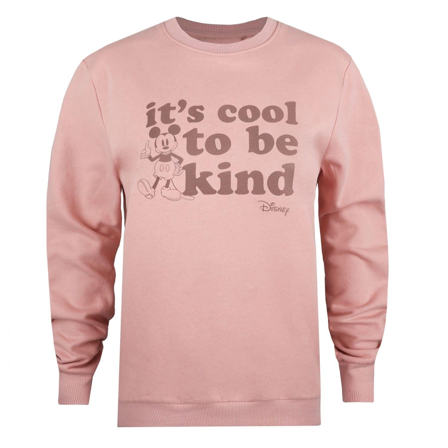 Pink - Front - Disney Womens-Ladies Kind Mickey Mouse Sweatshirt