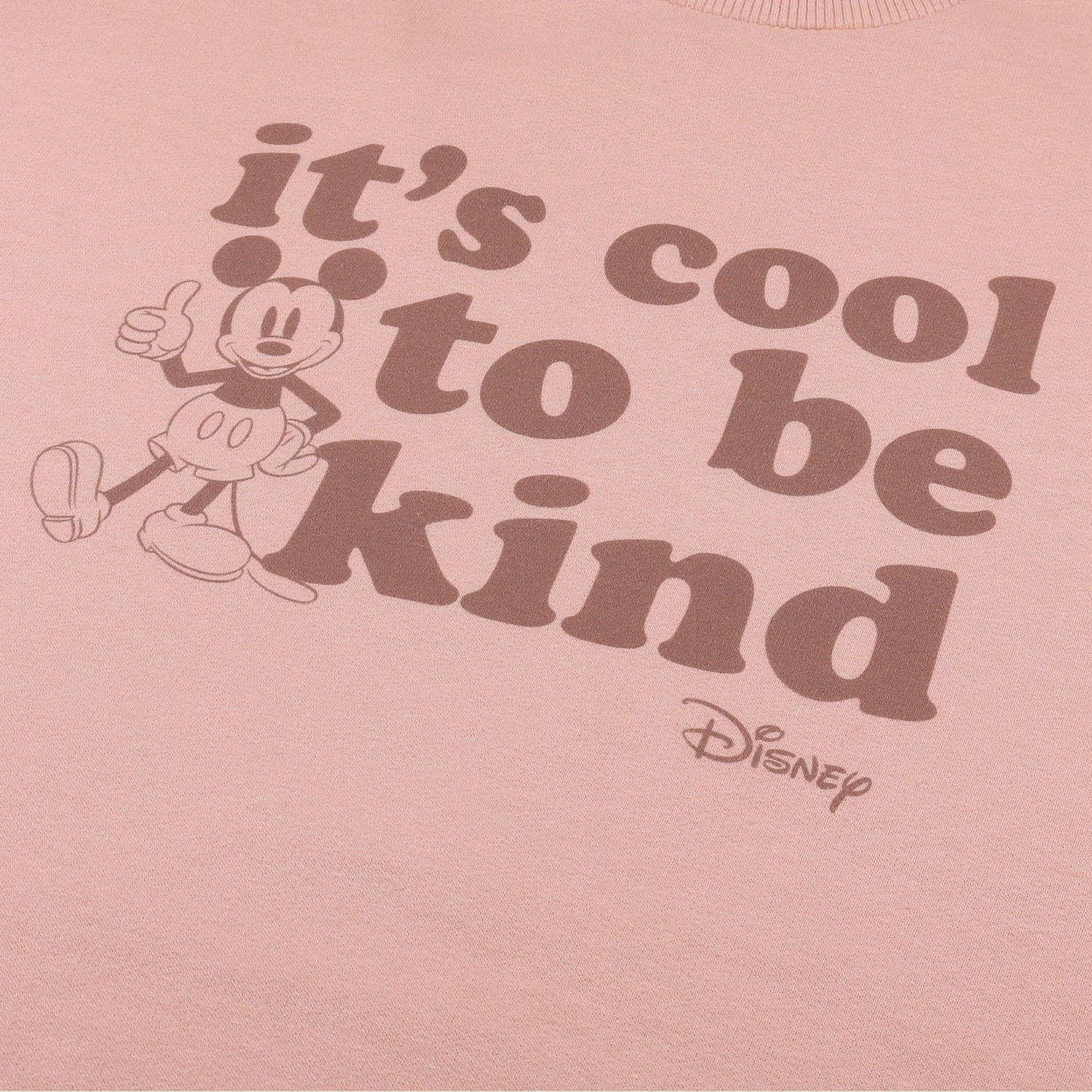Pink - Side - Disney Womens-Ladies Kind Mickey Mouse Sweatshirt