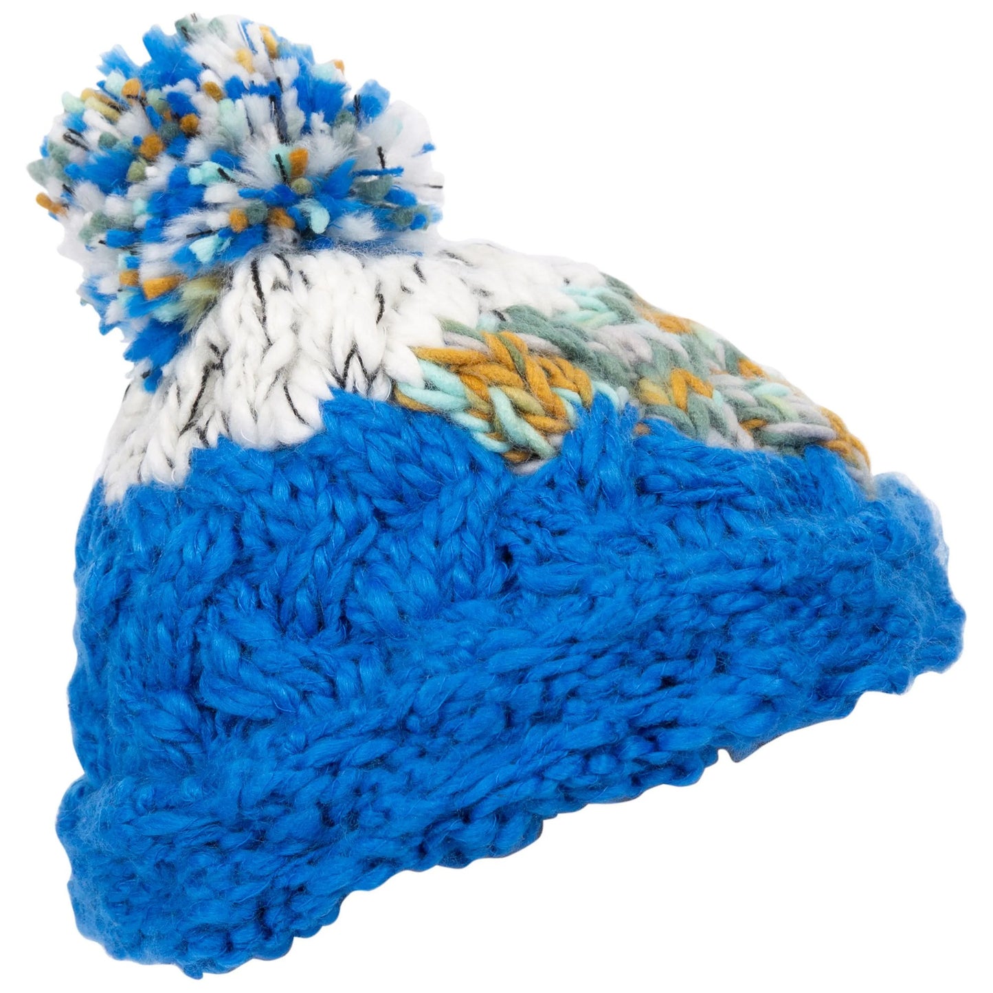 Blue - Side - Trespass Childrens-Kids Sprig Knitted Beanie