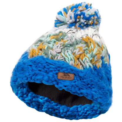 Blue - Back - Trespass Childrens-Kids Sprig Knitted Beanie