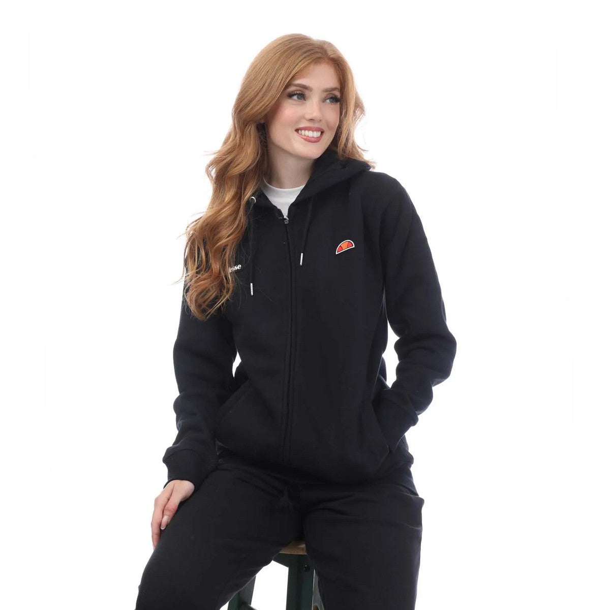 Black - Lifestyle - Ellesse Womens-Ladies Henicea Regular Full Zip Hoodie