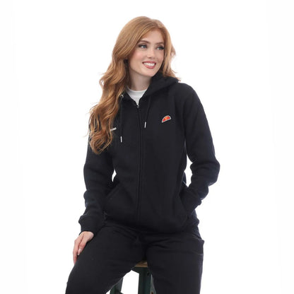 Black - Lifestyle - Ellesse Womens-Ladies Henicea Regular Full Zip Hoodie
