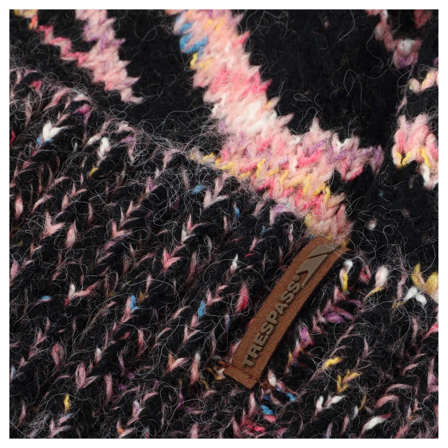 Black-Pink - Side - Trespass Unisex Adult Diandra Beanie