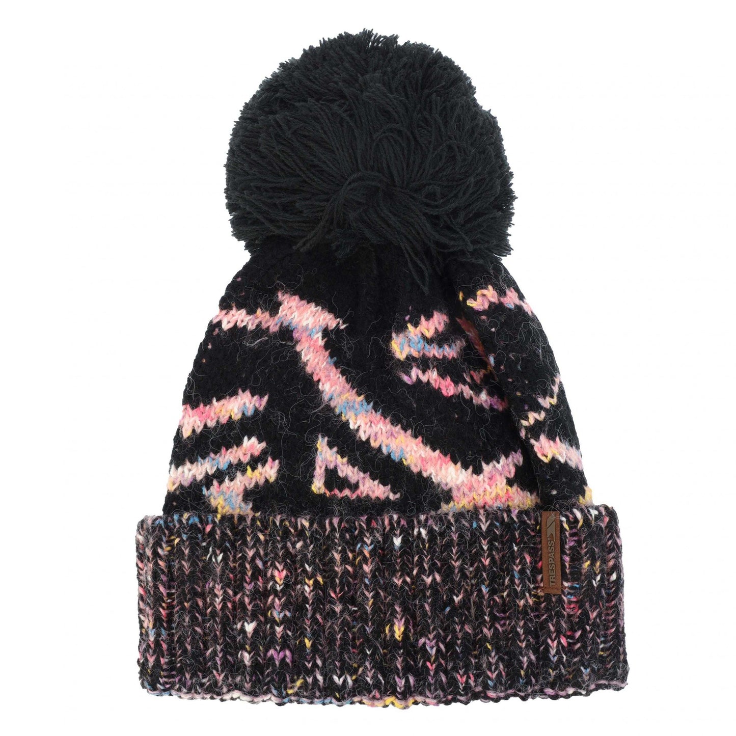 Black-Pink - Front - Trespass Unisex Adult Diandra Beanie