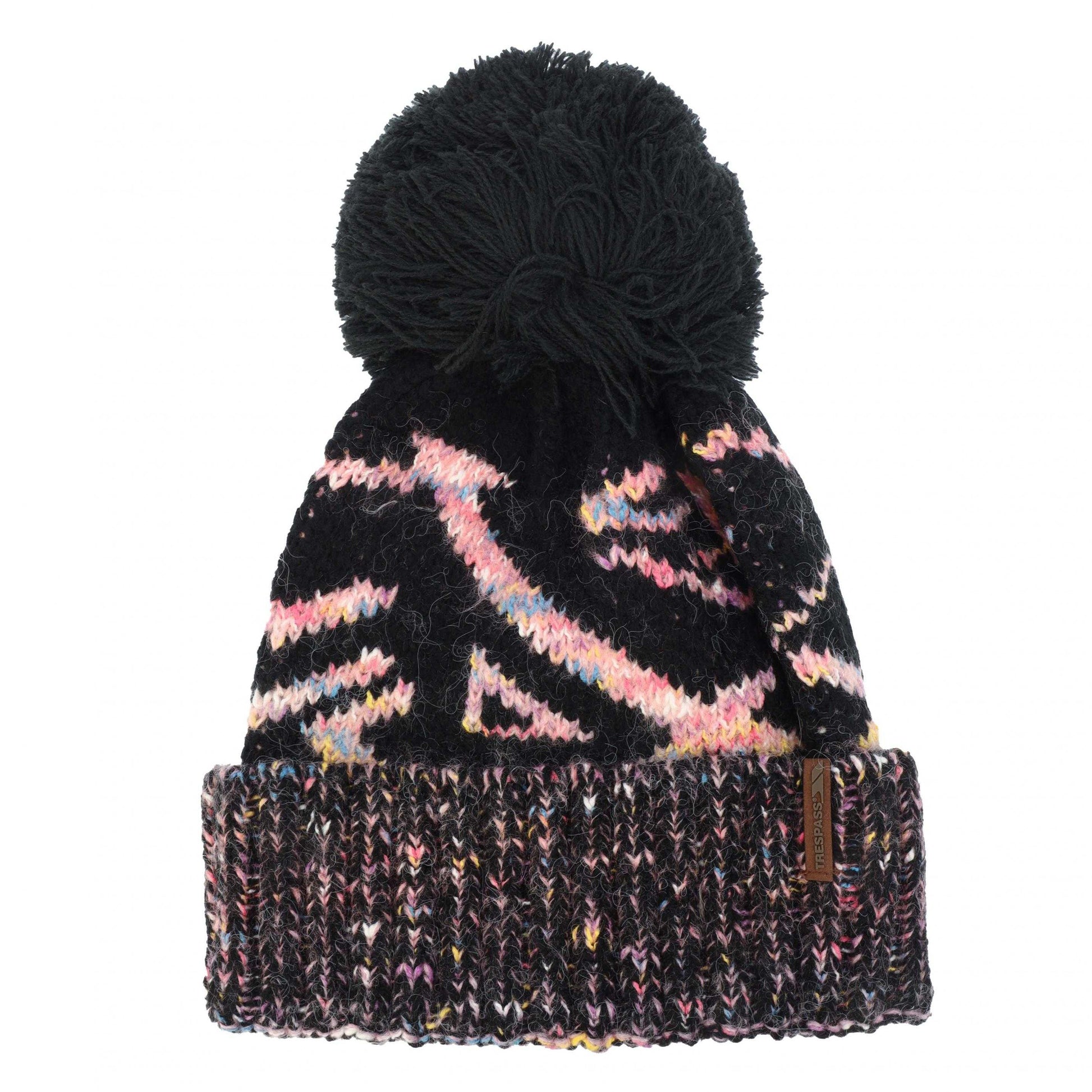 Black-Pink - Front - Trespass Unisex Adult Diandra Beanie