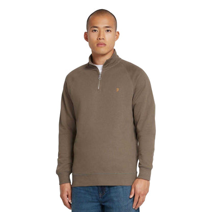 Grey - Front - Farah Mens Jim Quarter Zip Sweatshirt