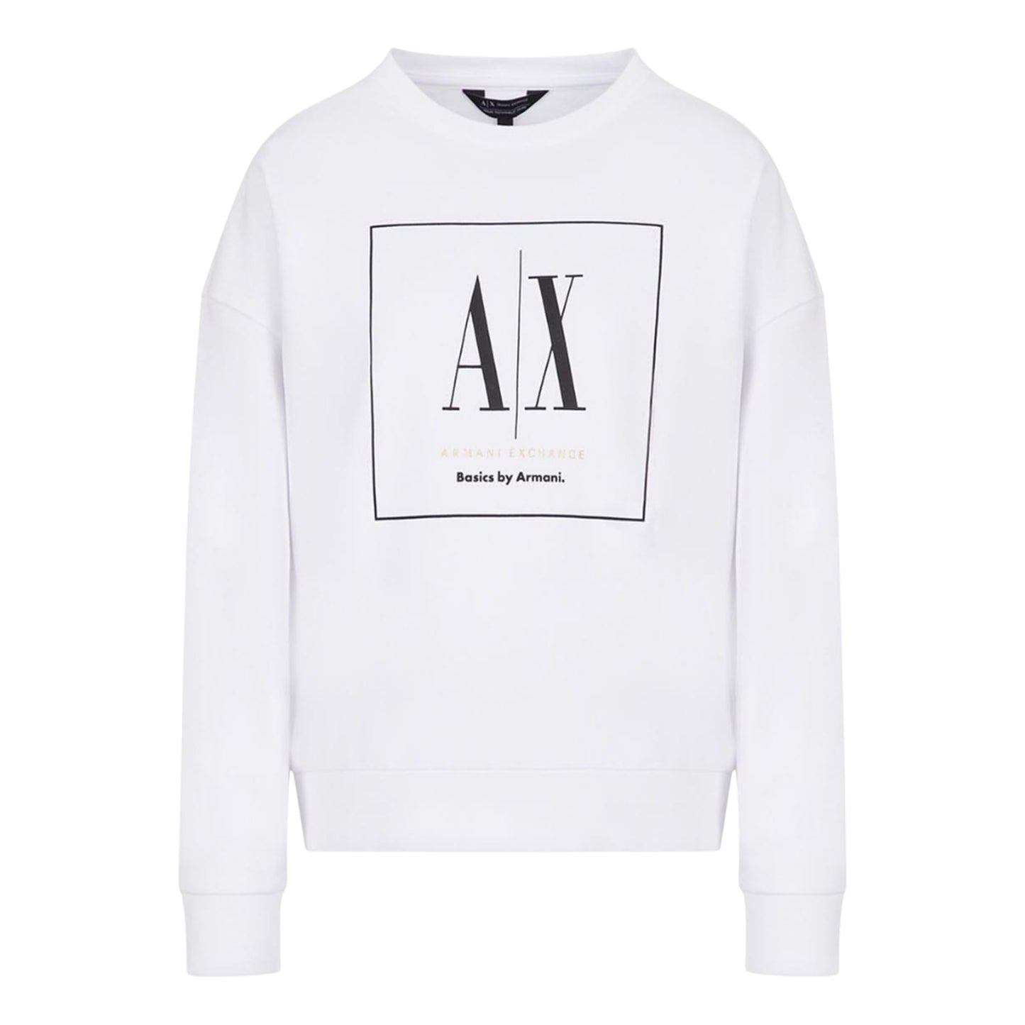 White - Front - Armani Exchange Womens-Ladies Crew Neck Sweatshirt