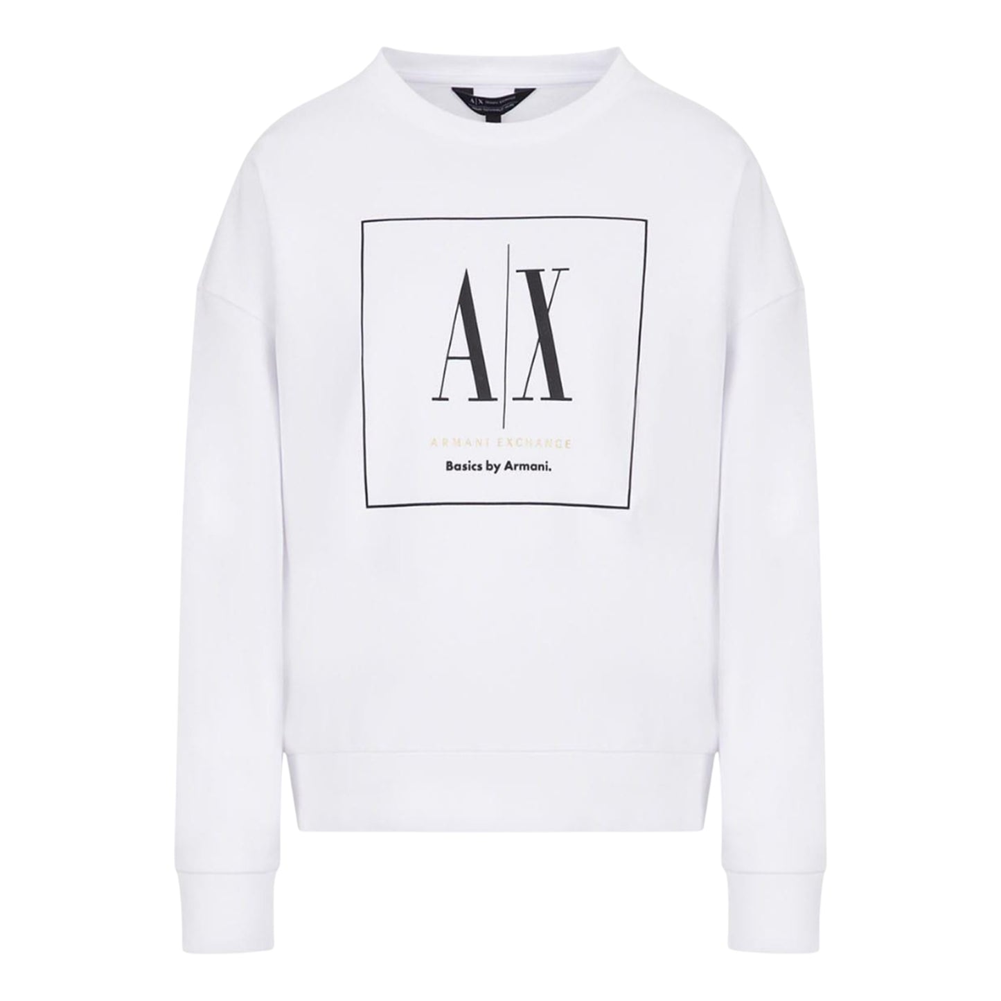 White - Front - Armani Exchange Mens Crew Neck Sweatshirt