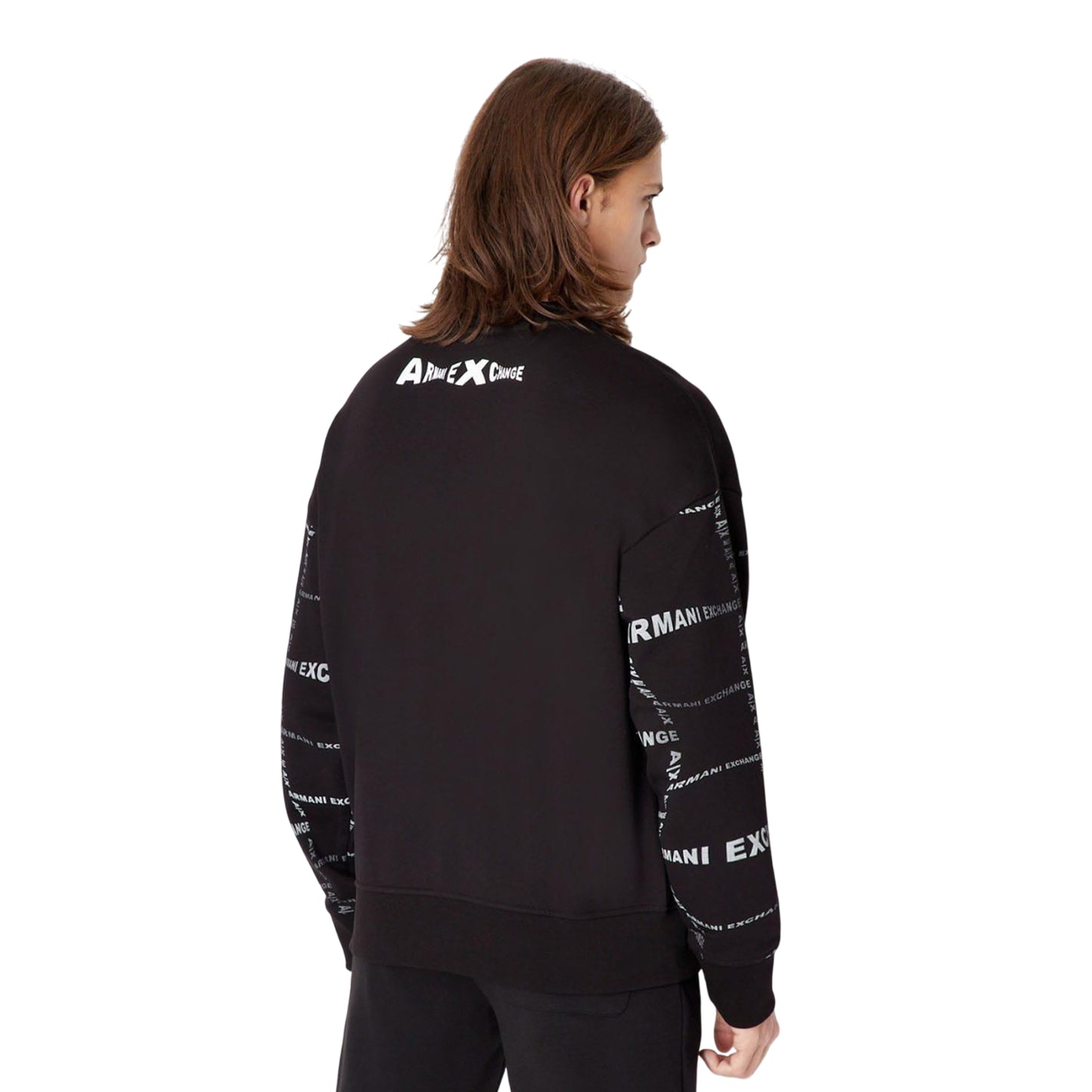 Black - Back - Armani Exchange Mens Crew Neck Sweatshirt