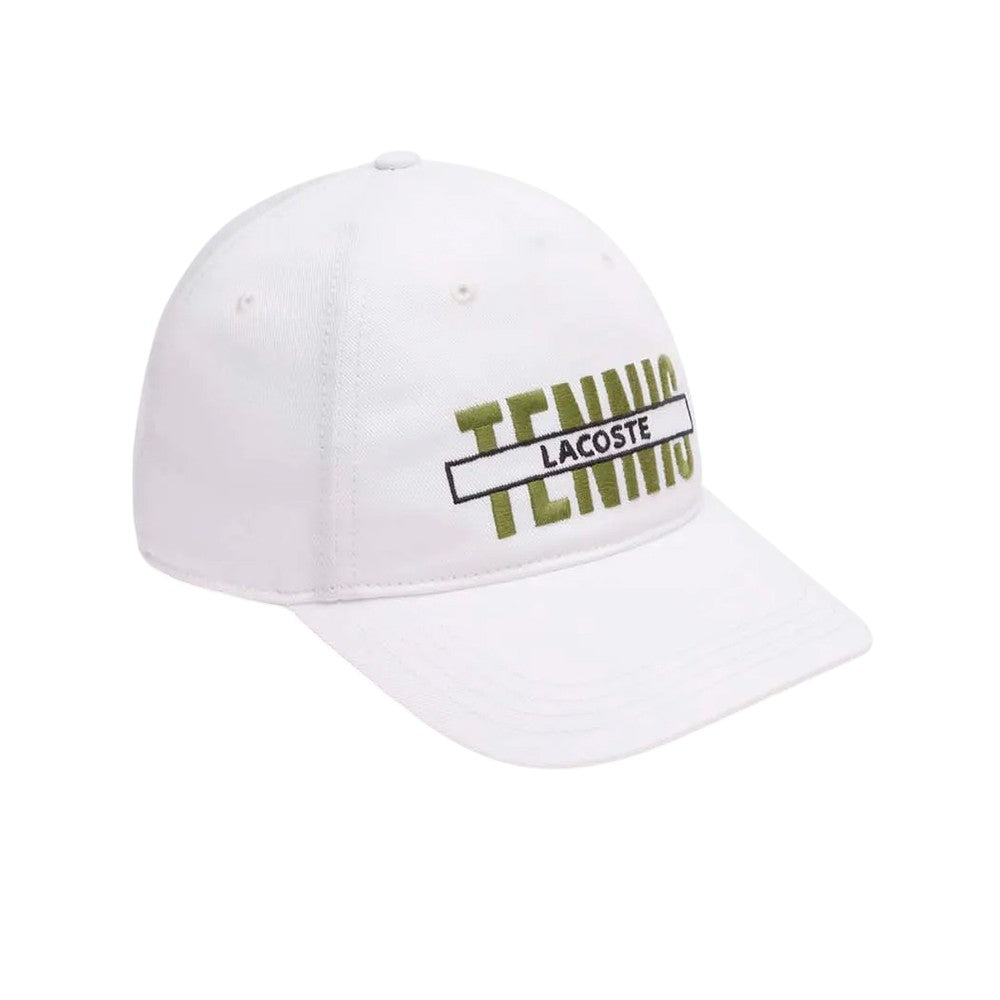 Cream - Side - Lacoste Embroidered Gabardine Baseball Cap