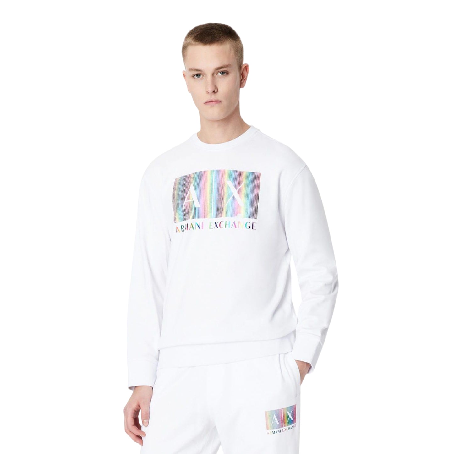 White - Side - Armani Exchange Mens Sweatshirt