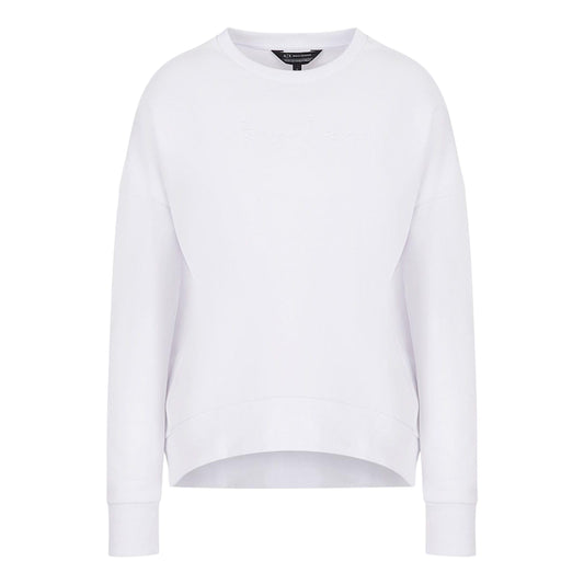 White - Front - Armani Exchange Womens-Ladies Crew Neck Sweatshirt