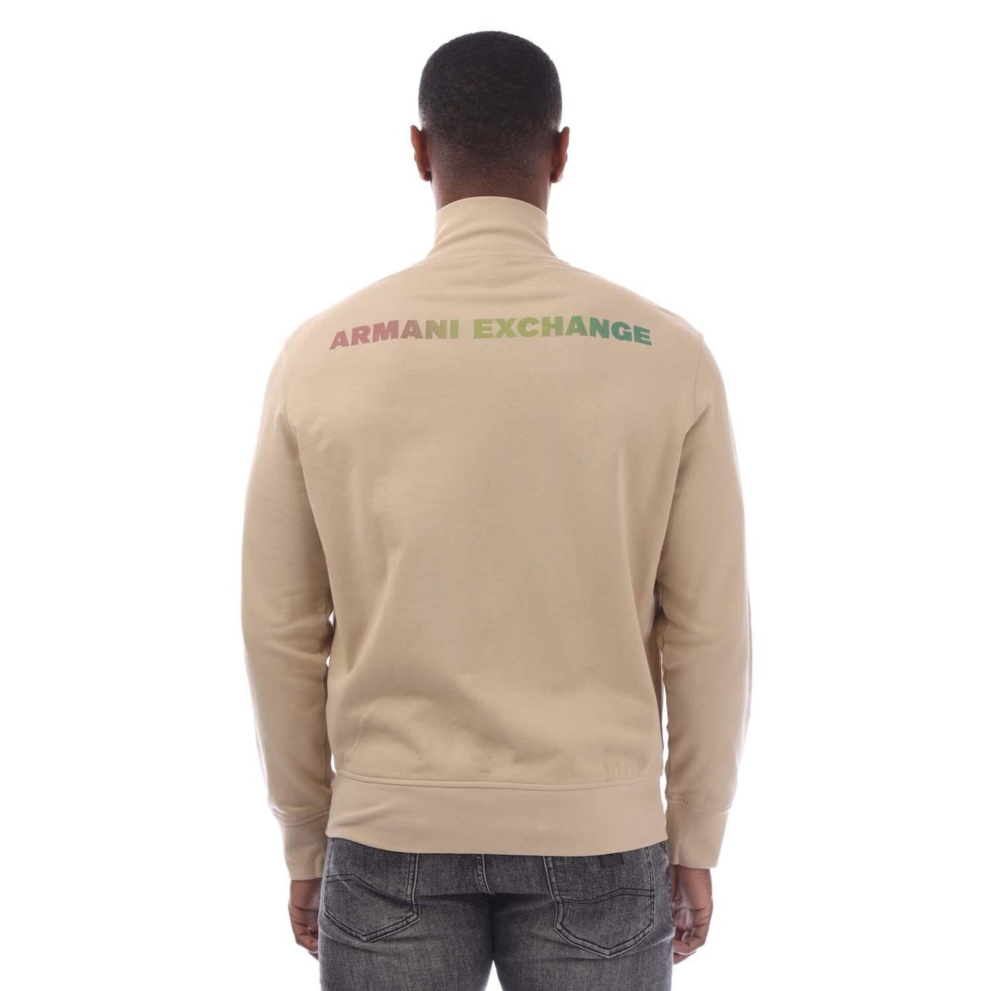 Beige - Back - Armani Exchange Mens Summer Beats Sweatshirt