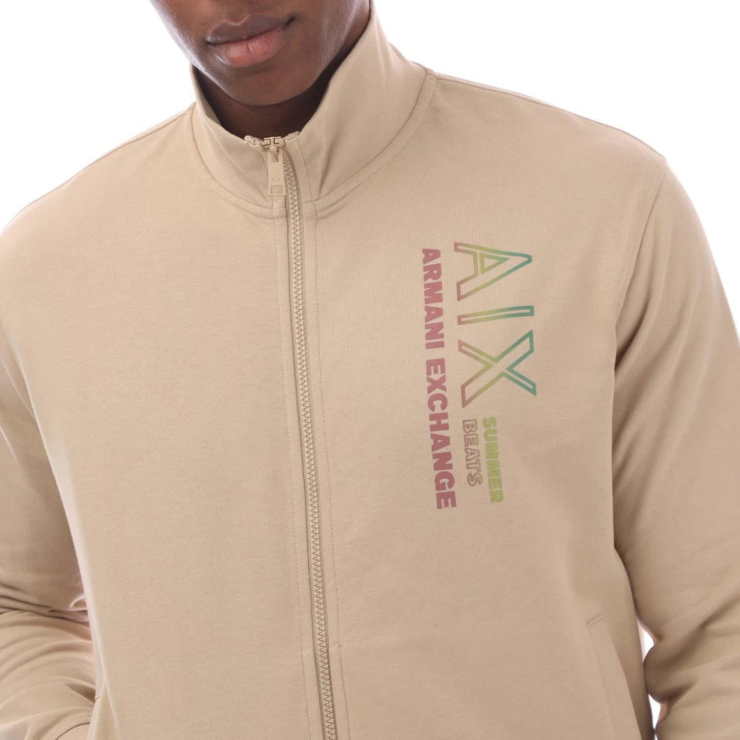 Beige - Side - Armani Exchange Mens Summer Beats Sweatshirt