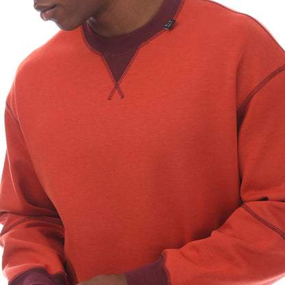 Orange - Side - Armani Exchange Mens Crew Neck Sweatshirt