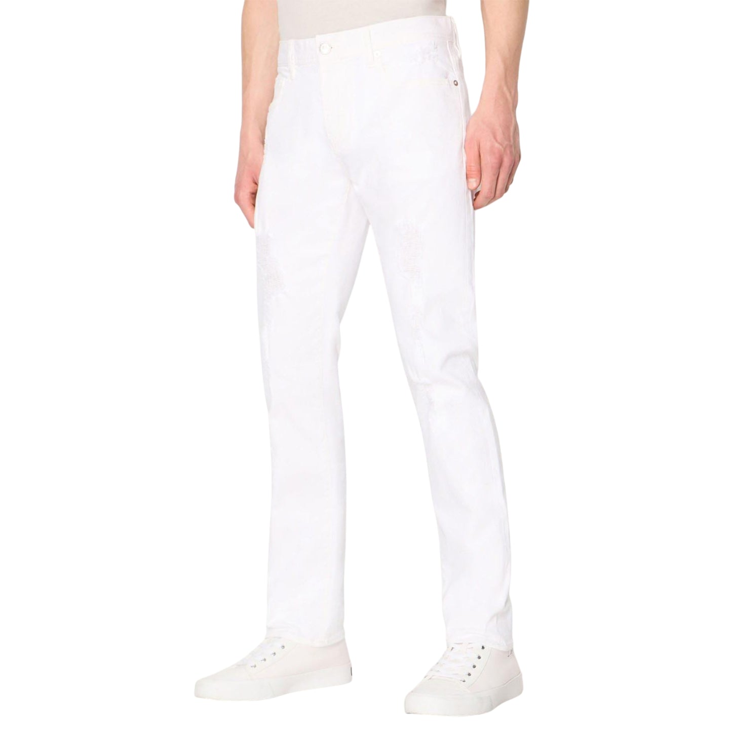 White - Side - Armani Exchange Mens J13 Slim Jeans