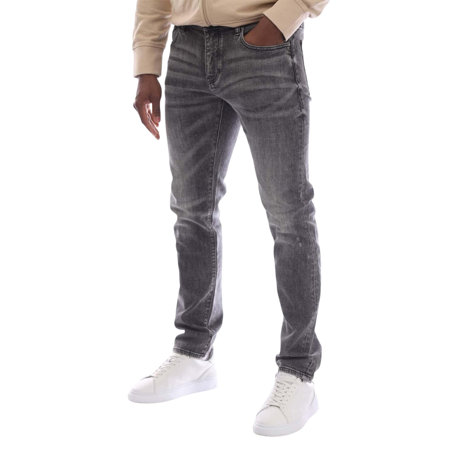 Grey - Front - Armani Exchange Mens J13 Slim Jeans